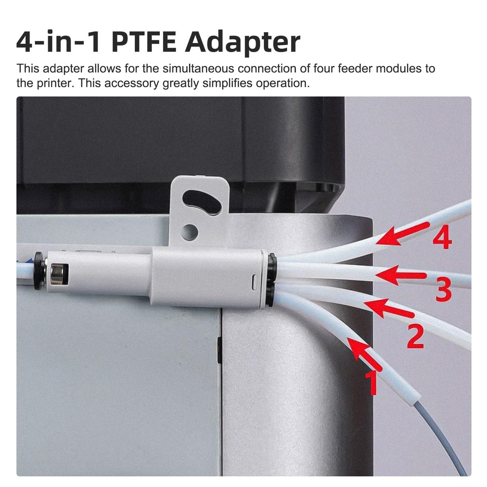 YIBEICO 4-in-1 PTFE Adapter Replacement for Bambu lab white