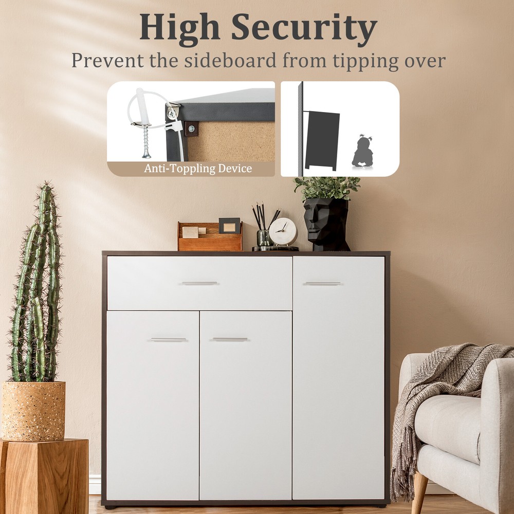 3-Door Buffet Sideboard Kitchen Storage Cabinet Console Cupboard w/Drawer