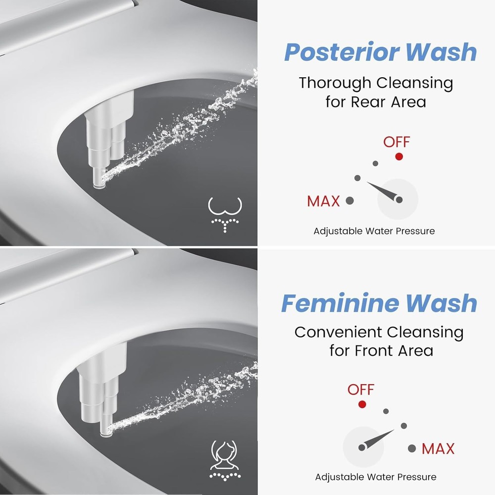 Compact Bidet Attachment for Ultimate Clean - Dual Nozzle & Space-Saving Design