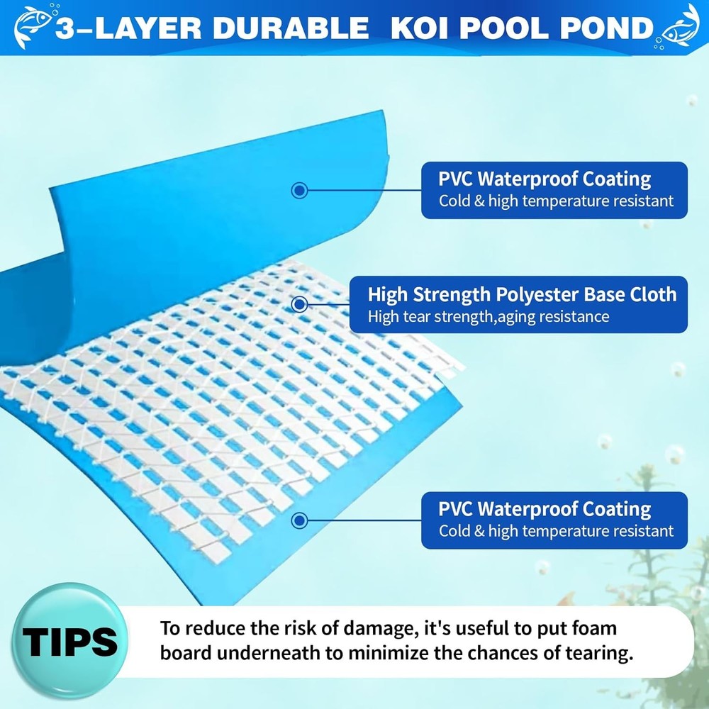 200 Gallon PVC Koi Pond Tank Clear Viewing Panel