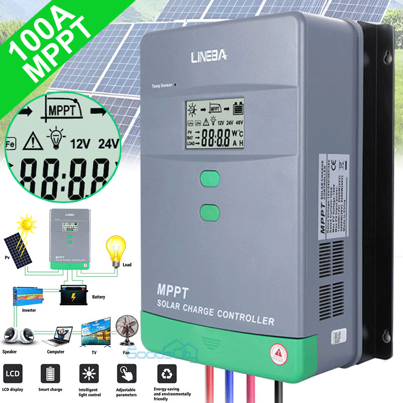 5200W 12/24/36/48V 100A MPPT Solar Charge Controller Panel Battery PV Regulator