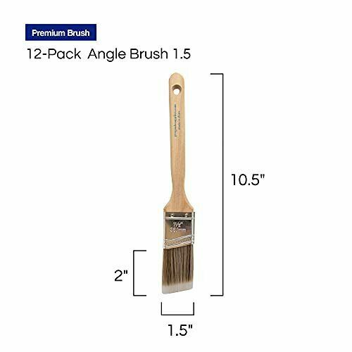 Pro Grade - Paint Brushes - 12Ea 1.5 Angle Brushes