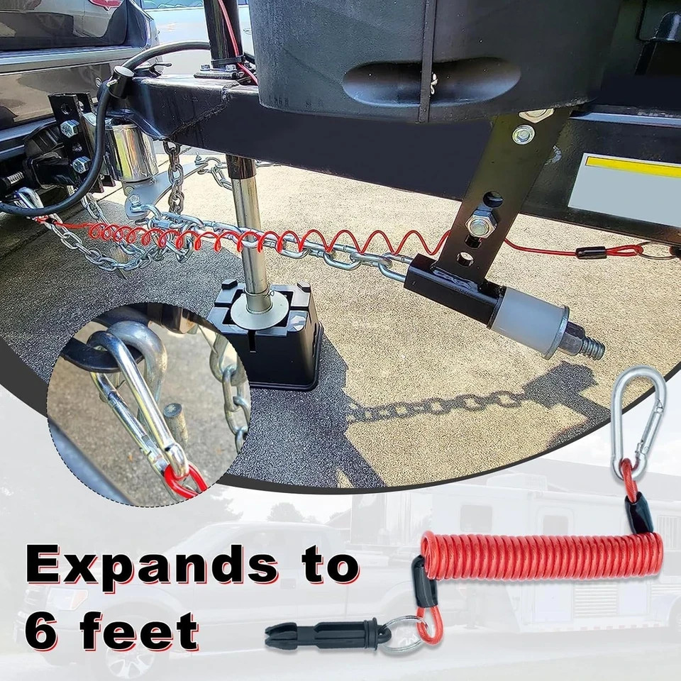 2pcs Trailer Breakaway Cable, 6ft Trailer Emergency Brake Cable, RV Breakaway Ca