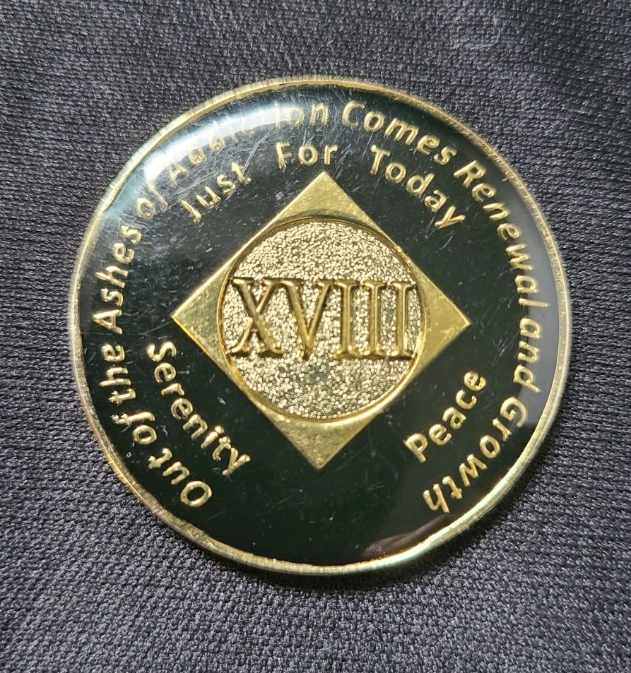Narcotics Anonymous 18 Year Black Token 1991