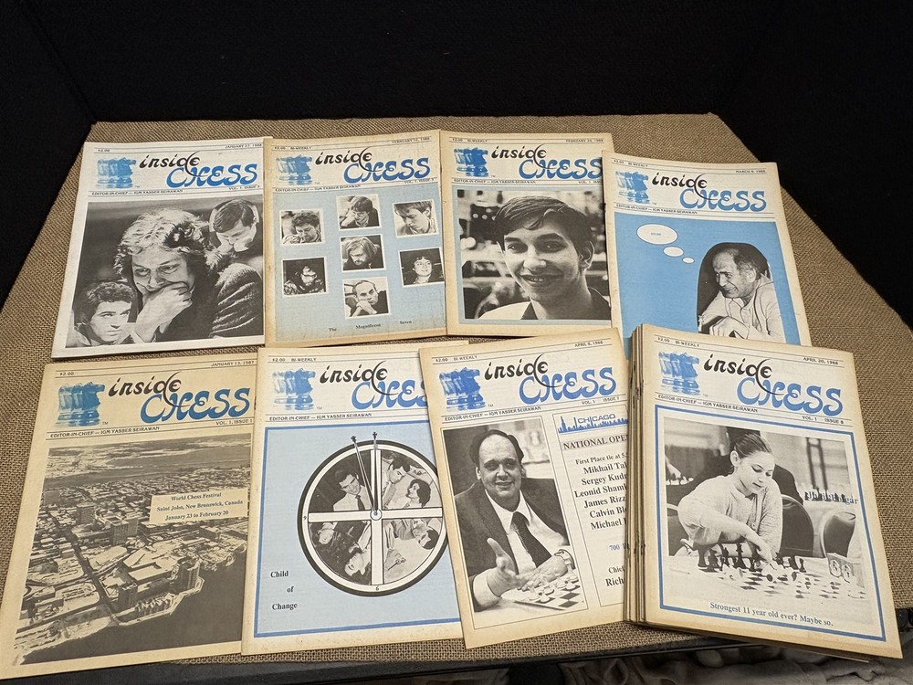 1987 Inside Chess magazine, all 26 issues, inaugural volume