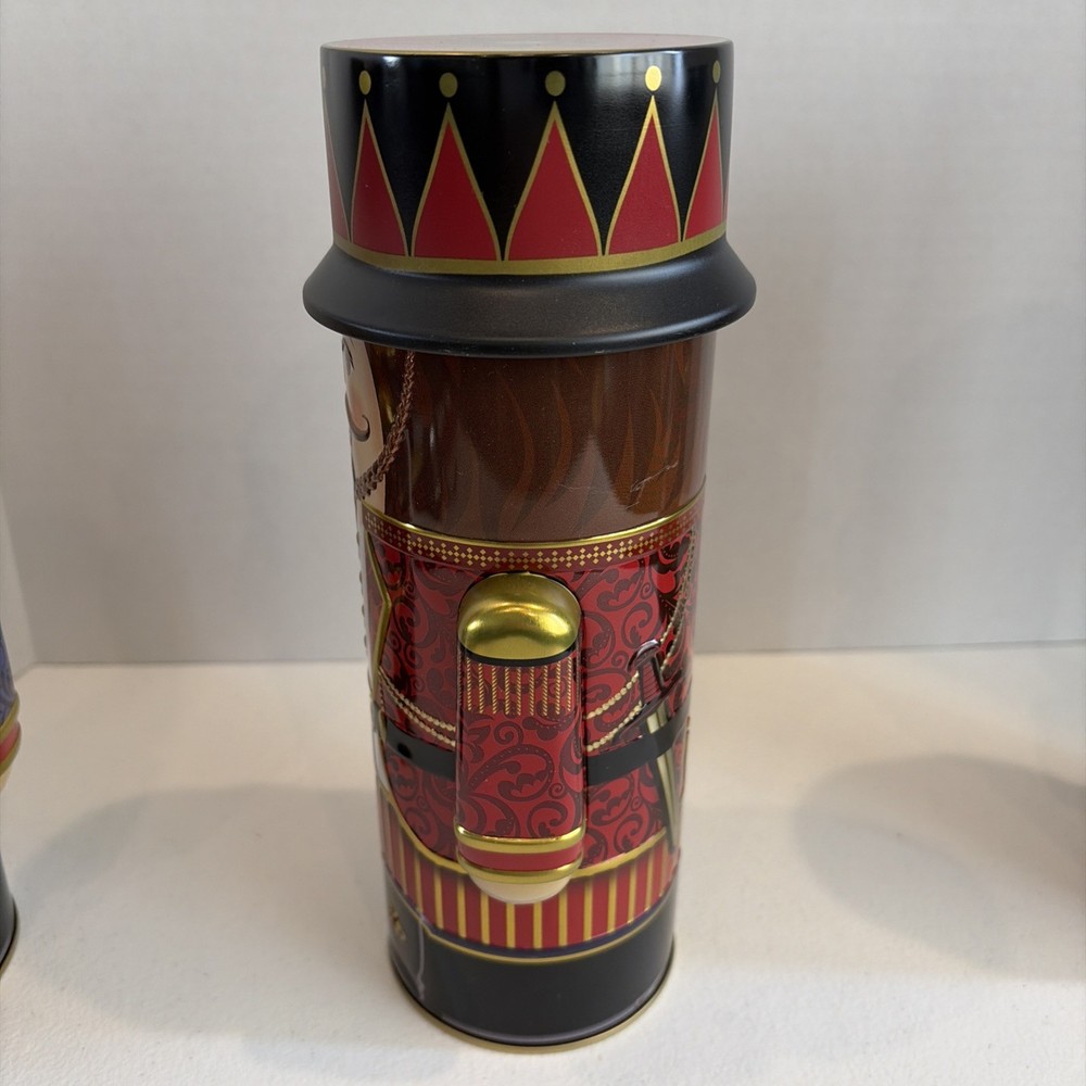 Bonnie & Pop Nutcracker Tins Empty Red Blue Green Christmas Decorations Classic