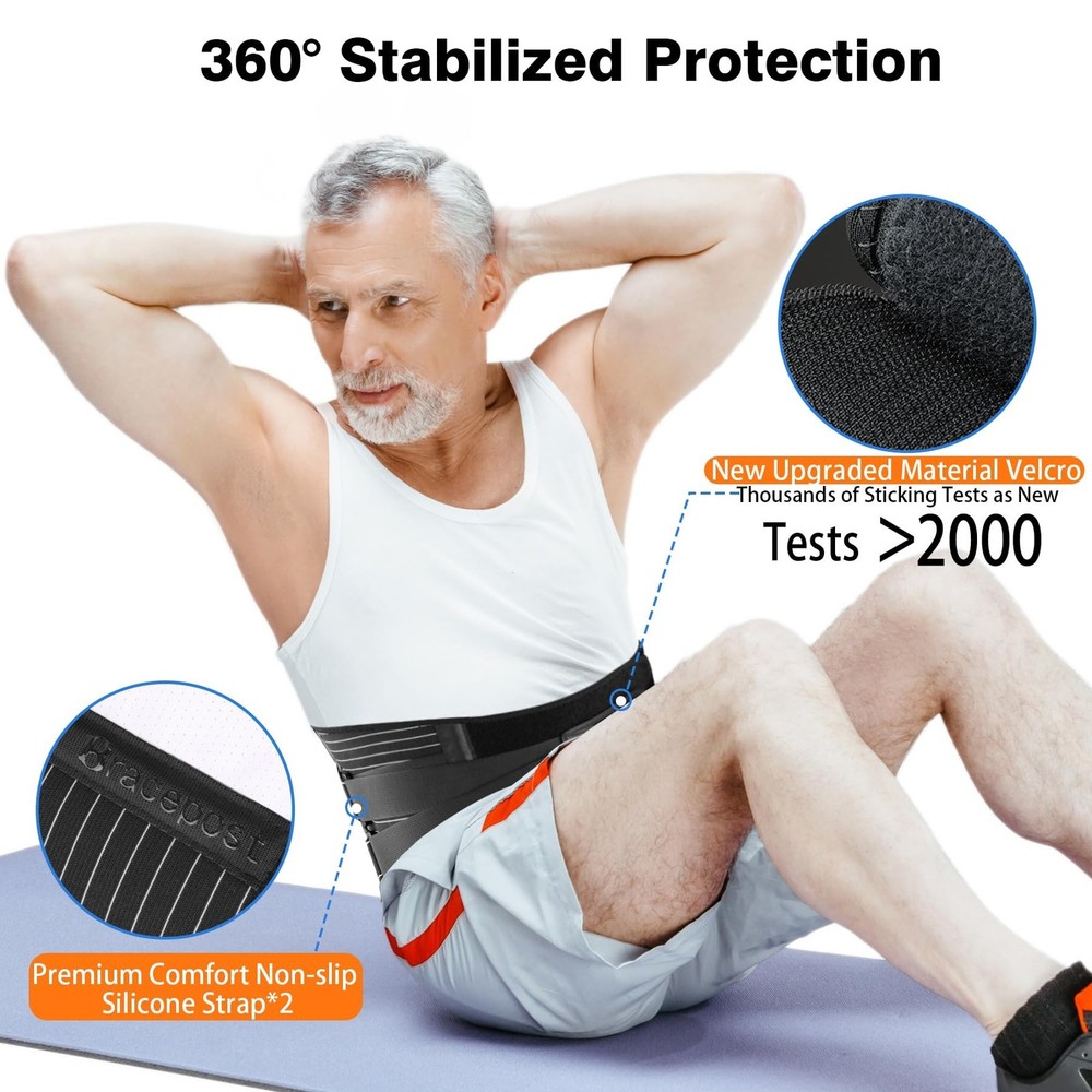 Back Brace for Lower Back Pain,Reusable Ice Pack for Injuries Lumbar Support ...
