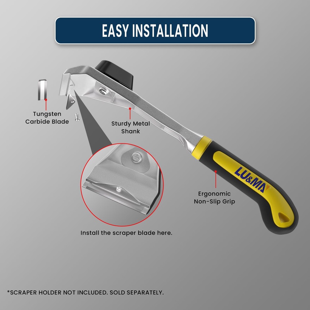 LU&MN 2.38" (60mm) Carbide Paint Scraper Blades, Double-Edged Reversible Repl...