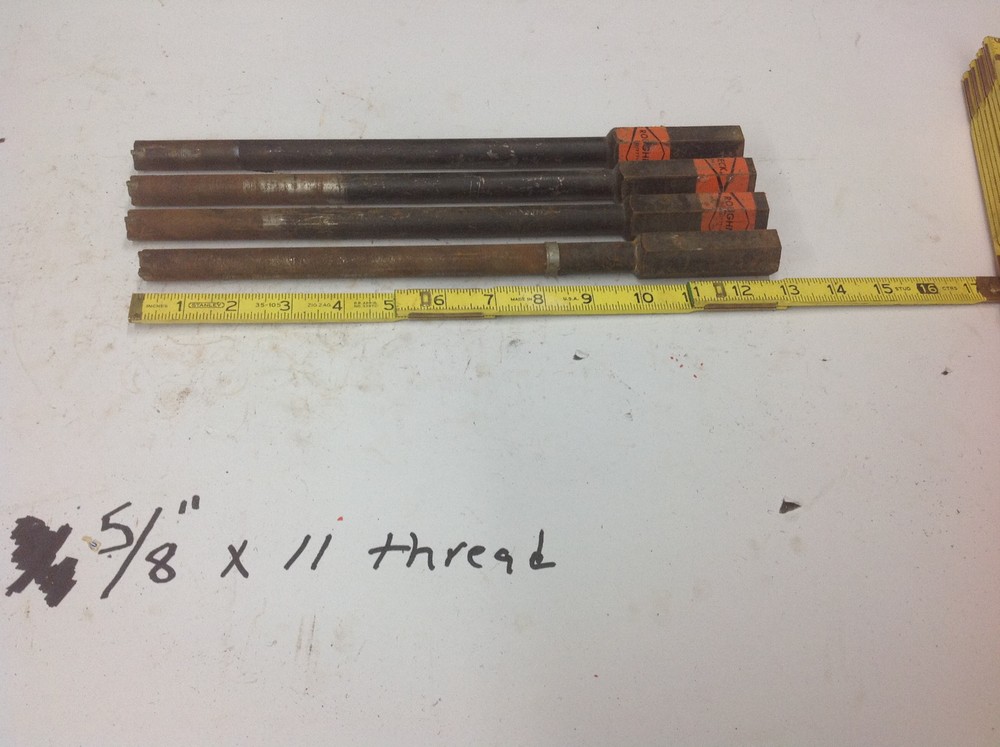 (4) Black  5/8" x 13" x 11 Thread Concrete Masonry Core Drill Bit USED