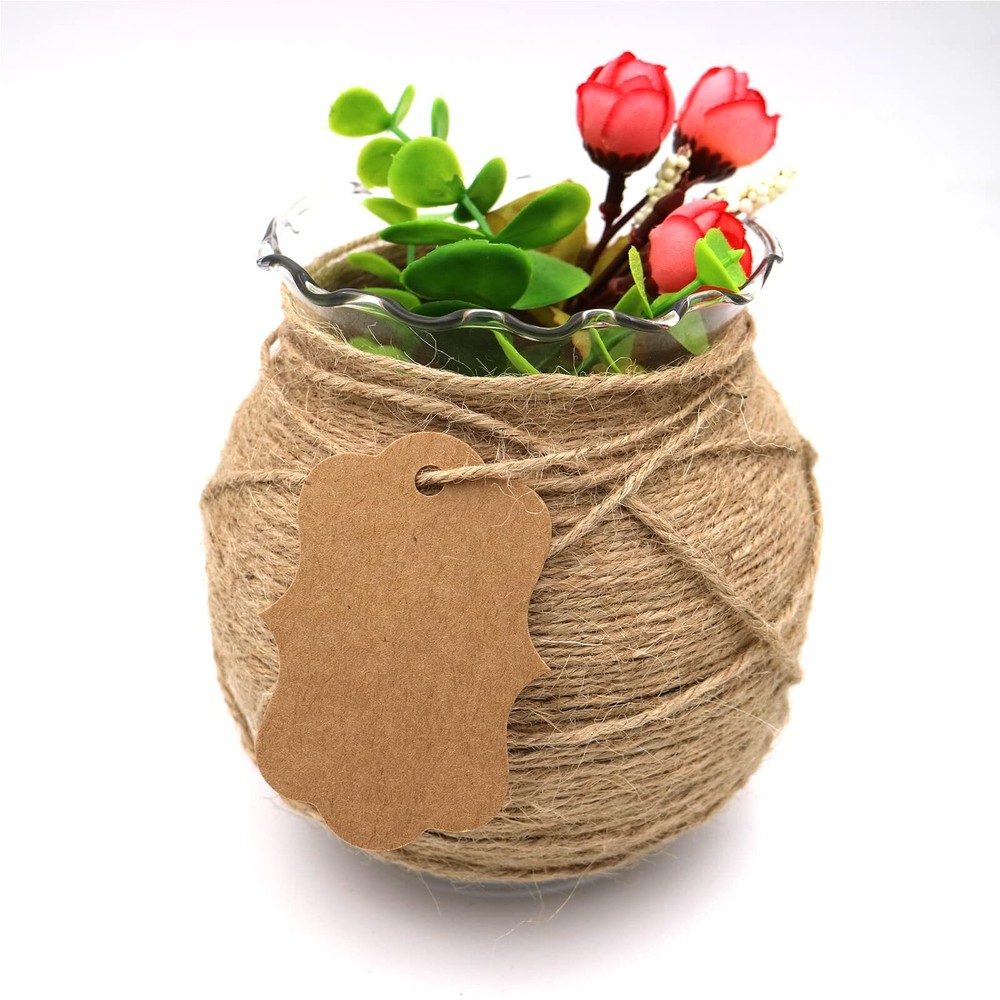 Gift Tags,100 Pcs Kraft Paper Gift Tags with String Vintage Gift Tags Brown