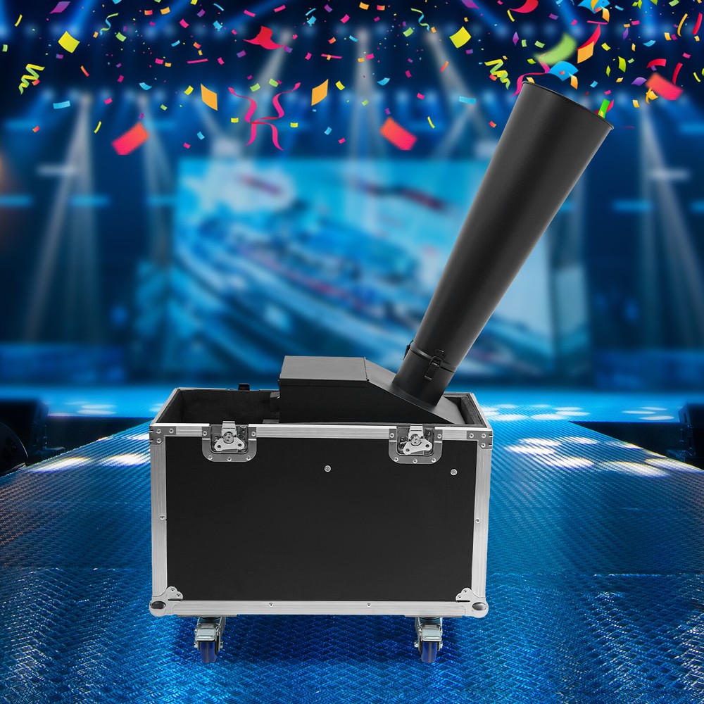 Manual CO2 Confetti Machine w/ Flight Case Confetti Blaster Jet 19.68 ft Black