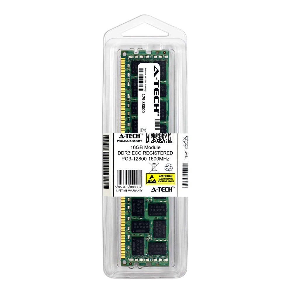 16GB PC3-12800 ECC RDIMM (Kingston KVR16R11D4/16KF Equivalent) Server Memory RAM