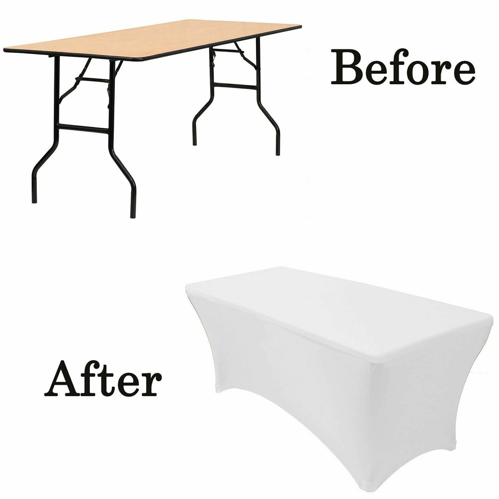 YCC Linens - Stretch Spandex Table Covers, Fitted Rectangular Tablecloths