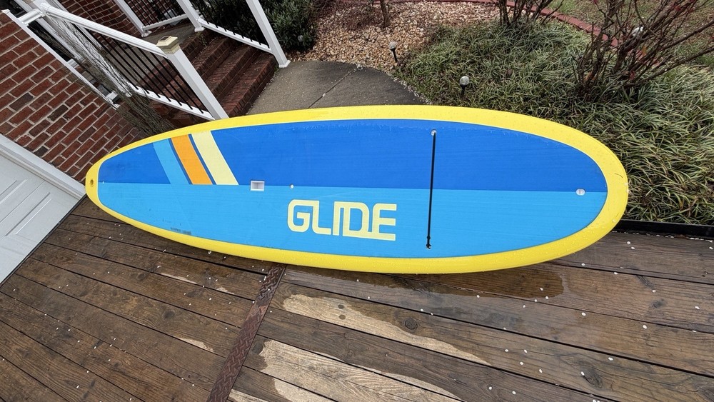 Glide All-Around Stand Up Paddleboard Blue Yellow Single Fin