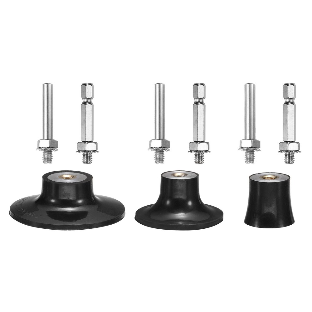 3 Pack 1"  2" 3" Disc Pad Holder Quick Change Disc 1/4" Shank Mandrel, Black