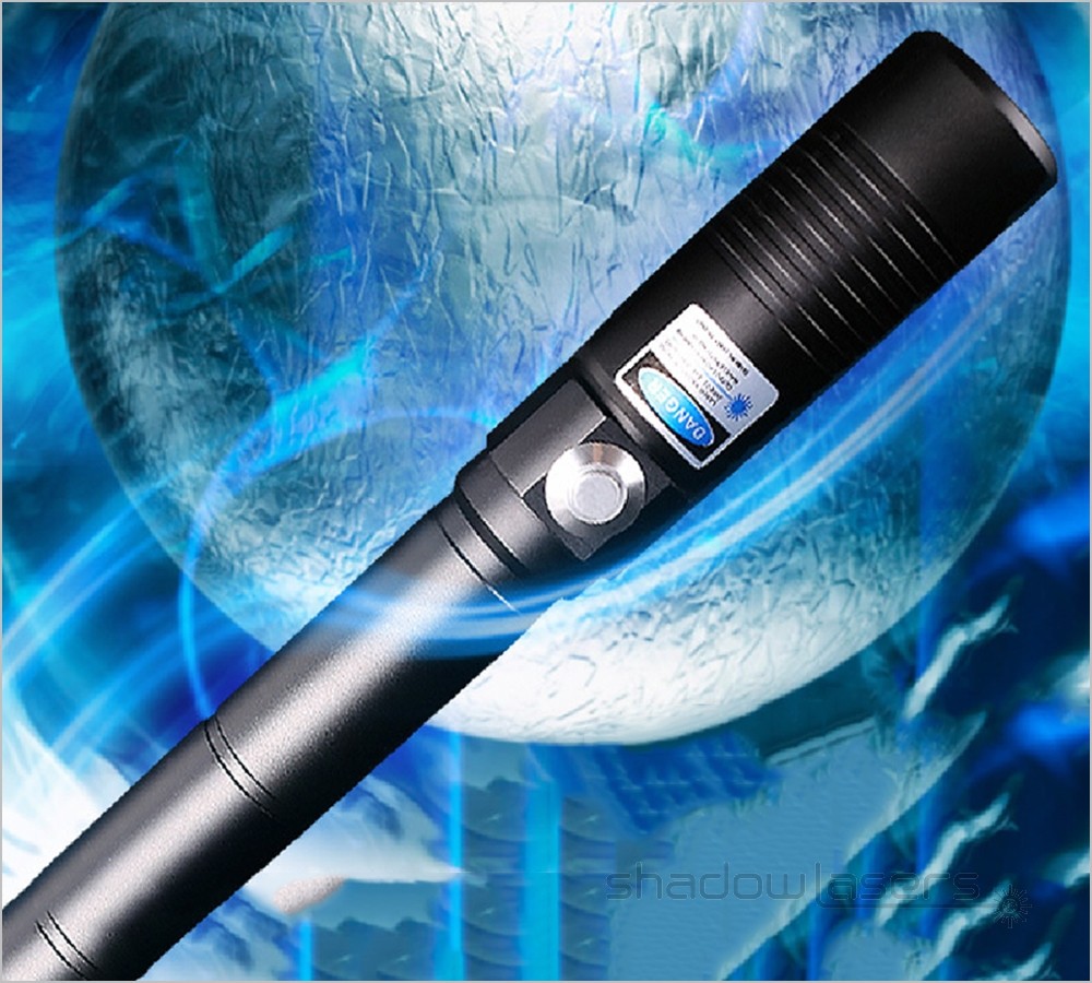 450nm Blue Laser Pointer Adjustable Focus Flashlight Visidle Beam Light+Case US