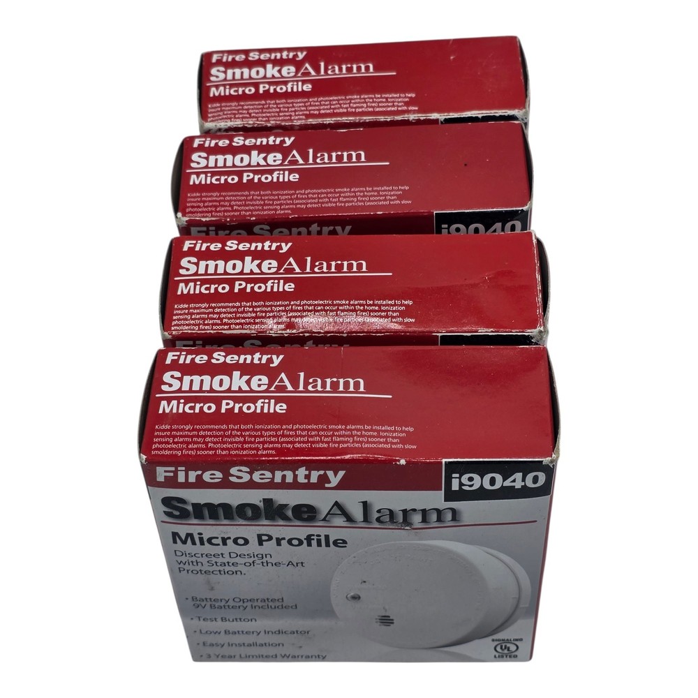 *4PACK* Kidde Smoke Alarm Detector Micro Profile Model i9040 Ionization 21026056