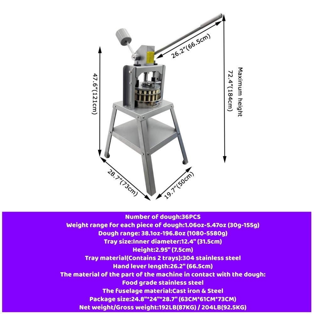 Manual Dough Divider Dough Cutter Commercial Bakery Dough Processing Machine