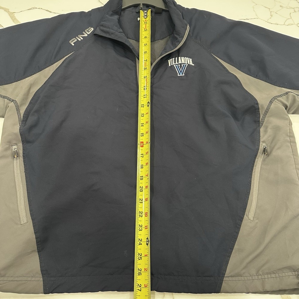 Ping Villanova Navy and Gray Quarter-Zip Golf Pullover Jacket. Size Large.
