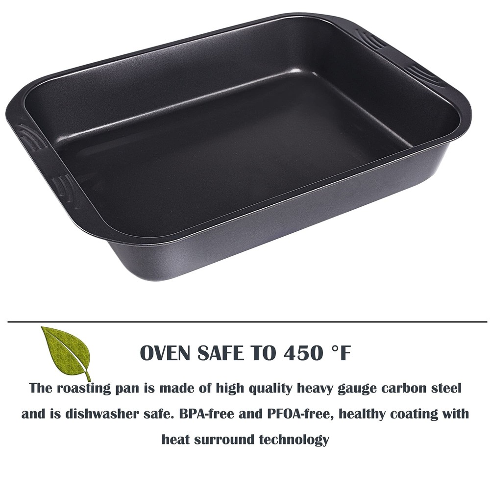 Bakeware Nonstick Roaster, Nonstick Roasting Pan with Rack, Great For Roast C...