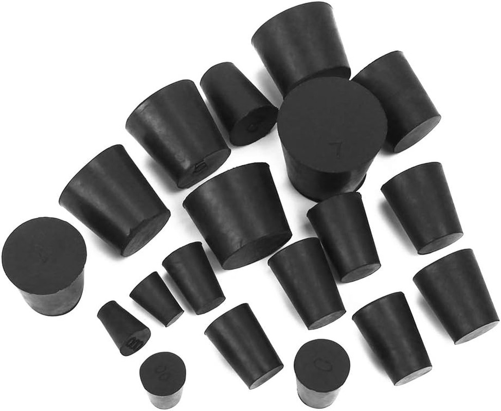 19-Pack (10 Assorted Sizes) 000# -7# Solid Rubber Stoppers