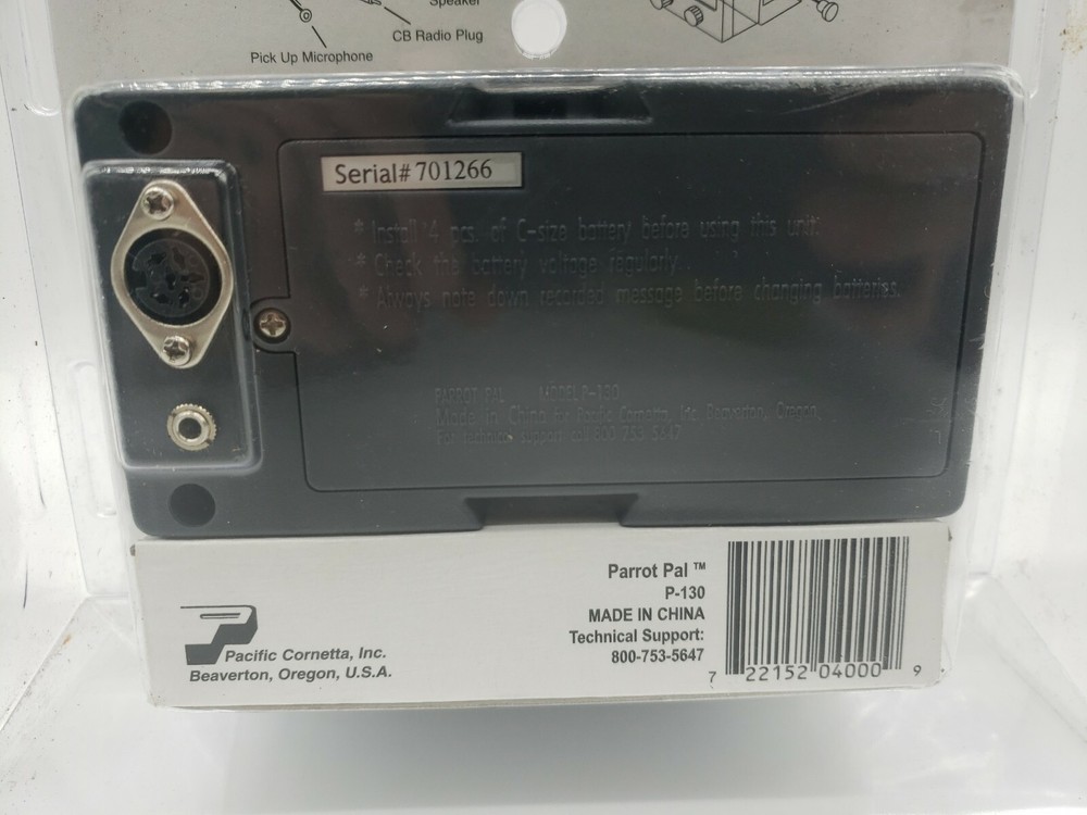 Parrot Pal External Speaker CB w Built in Recorder Record Notes Directions