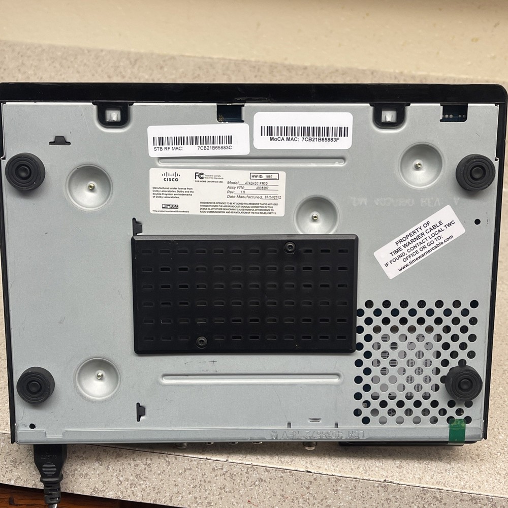 Cisco 4742HDC High-Definition Cable Box DVR Receiver – HDMI, Coax, USB – Tested