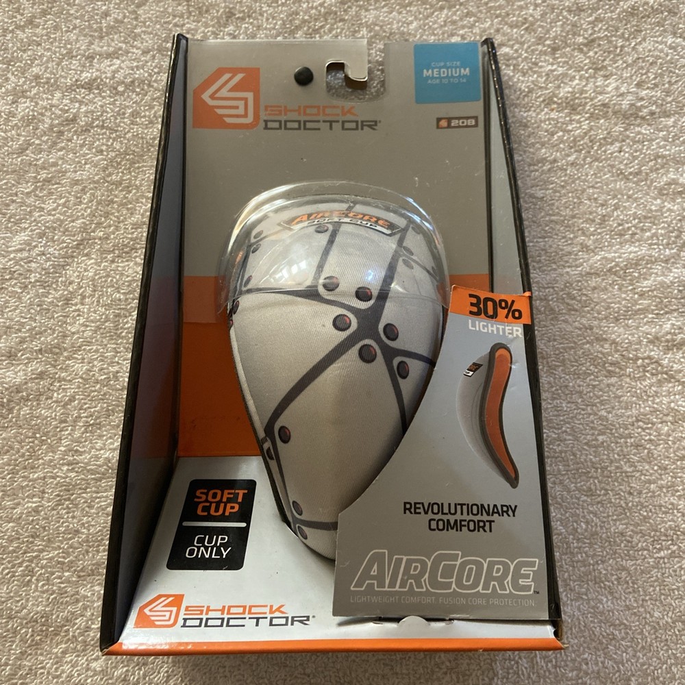 Shock Doctor Air Core Soft Cup • Gray/ Plates• Medium  • New In Box