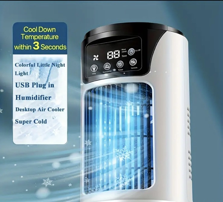 Portable 3-in-1 USB Air Conditioner Humidifier with Cooling Light Fan