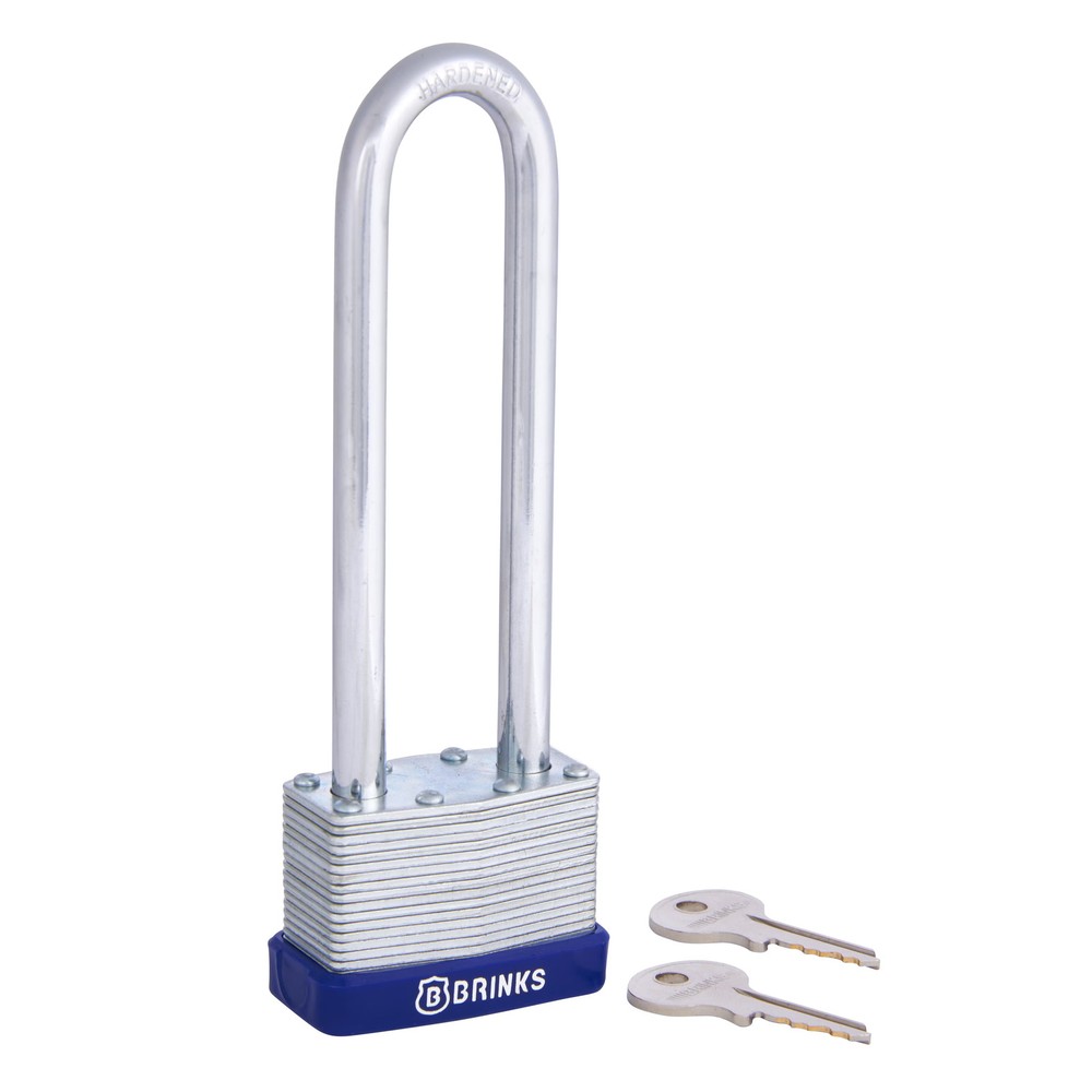 Brinks Laminated Steel 44mm Keyed Padlock with 4in Shackle