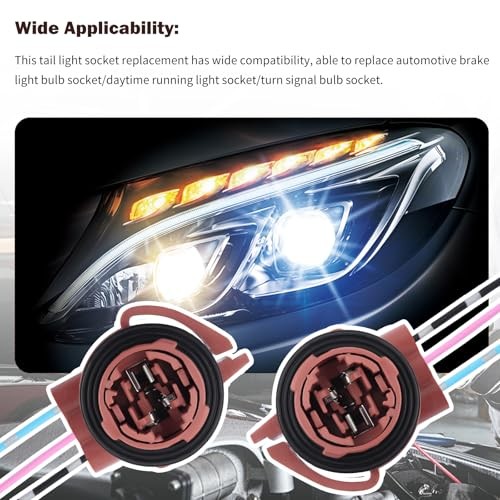 2PCS 3157 Turn Signal Socket,Standard Brake Light Socket with Tail Light