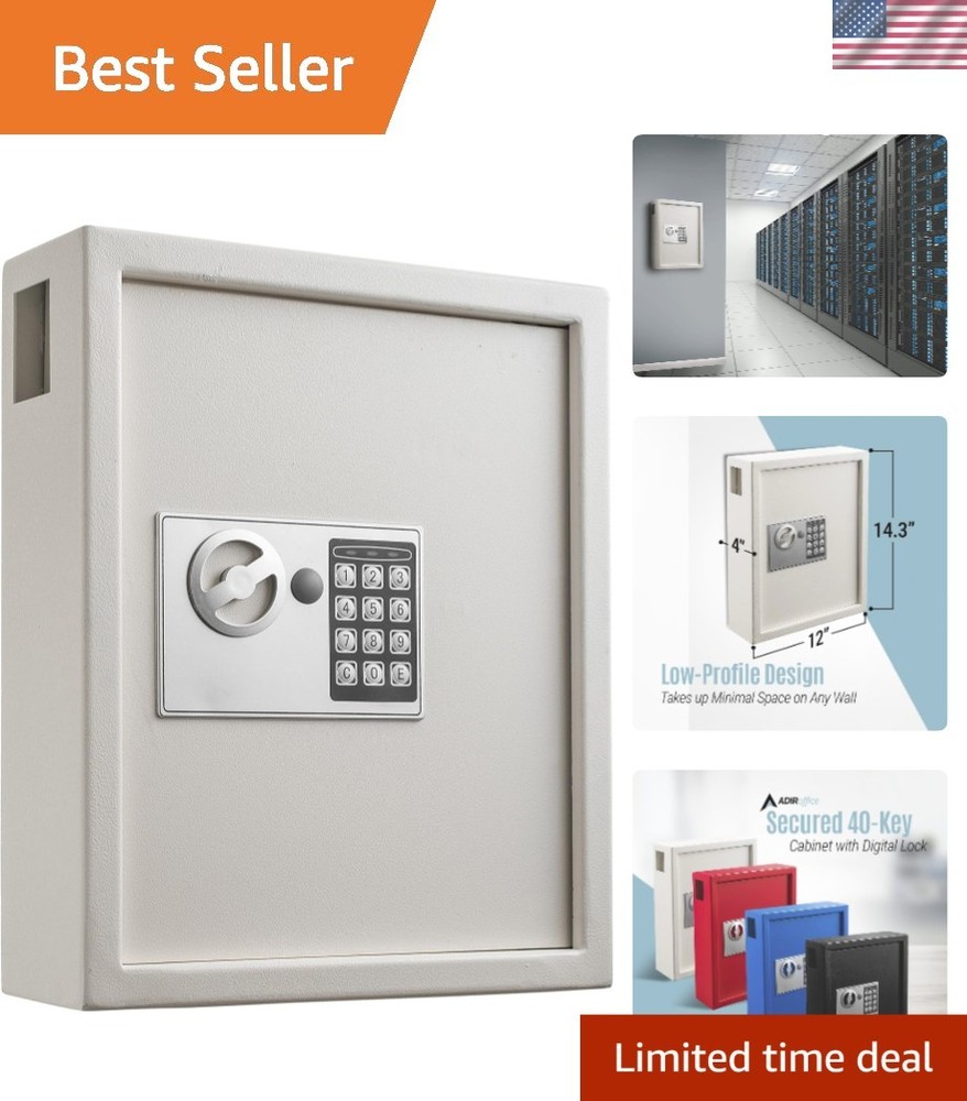 Key Holder Wall Mount Lock Box with Digital Lock for 40 Keys Secure Key Cabinet