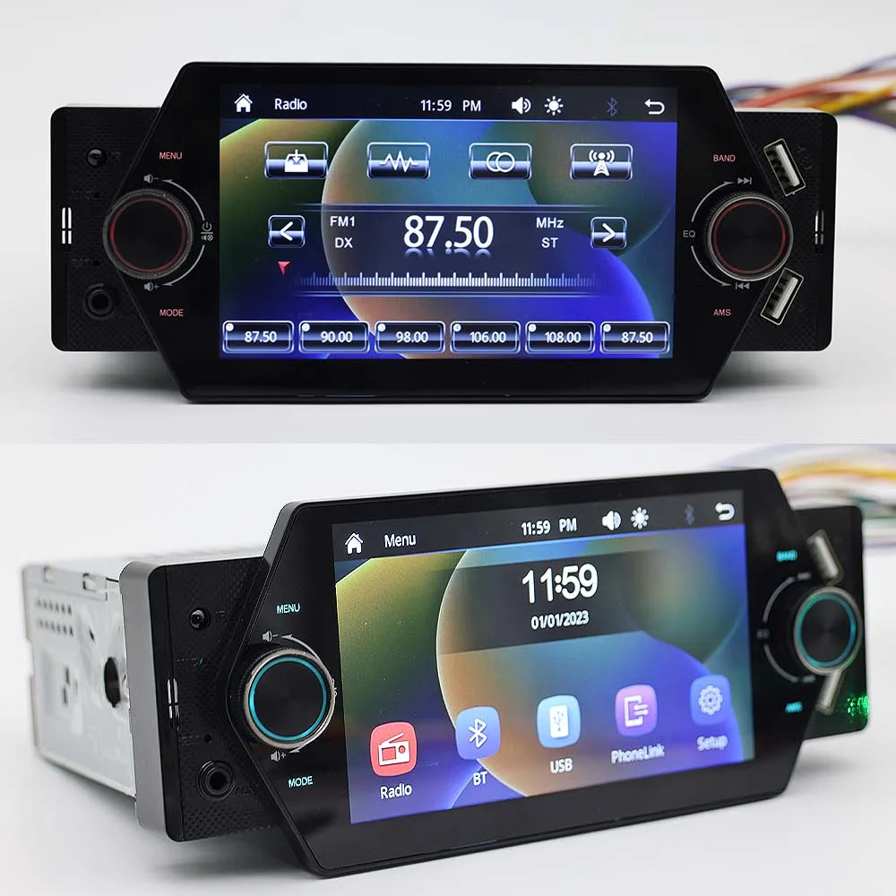 Smart Single Din Car Stereo with CarPlay, Android Auto & Reversing Camera​