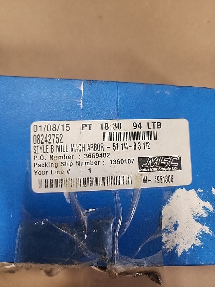 51-1/4-B 3 1/2 Style B Mill Mach Arbor