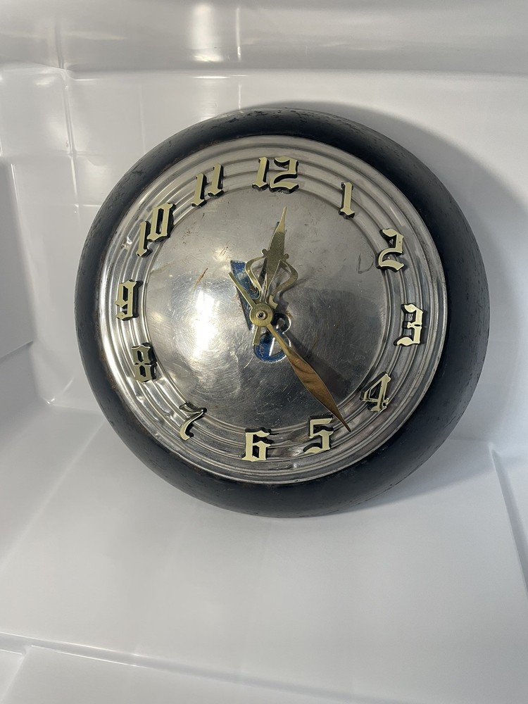 Vintage MCM V8 Hubcap Wall Clock