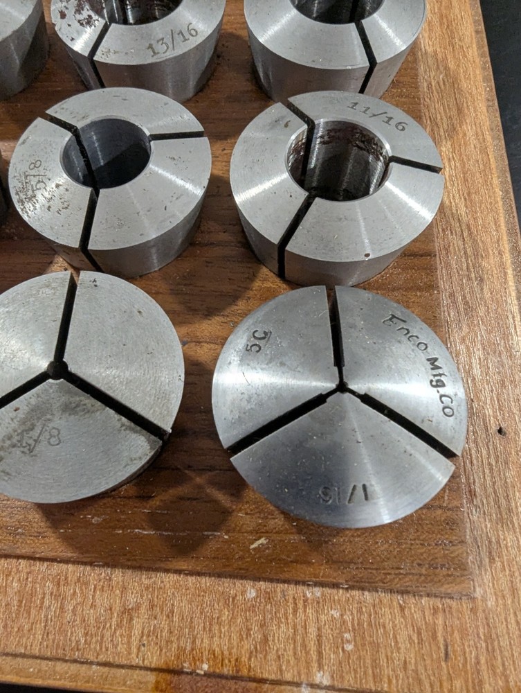 Enco Collets different sizes used condition With Box