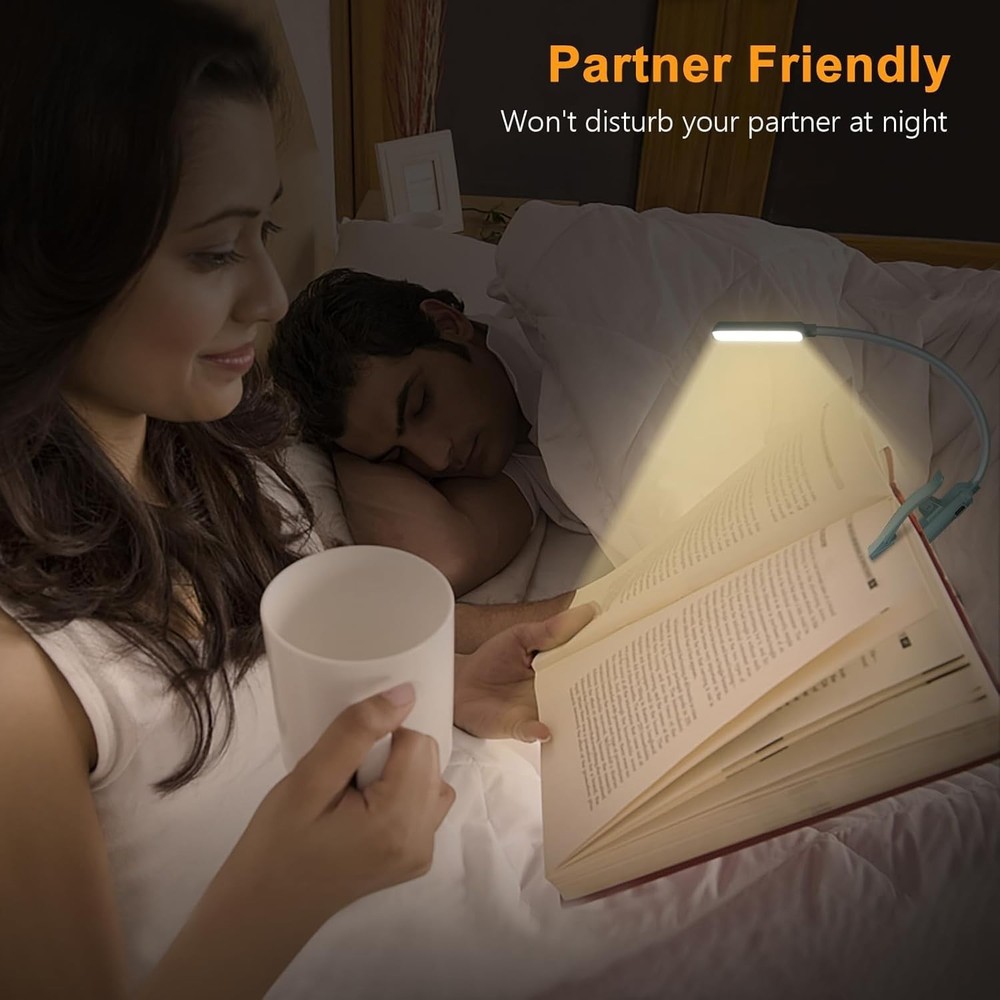 3 Color Temperatures LED Reading Light - Rechargeable & Lightweight Design