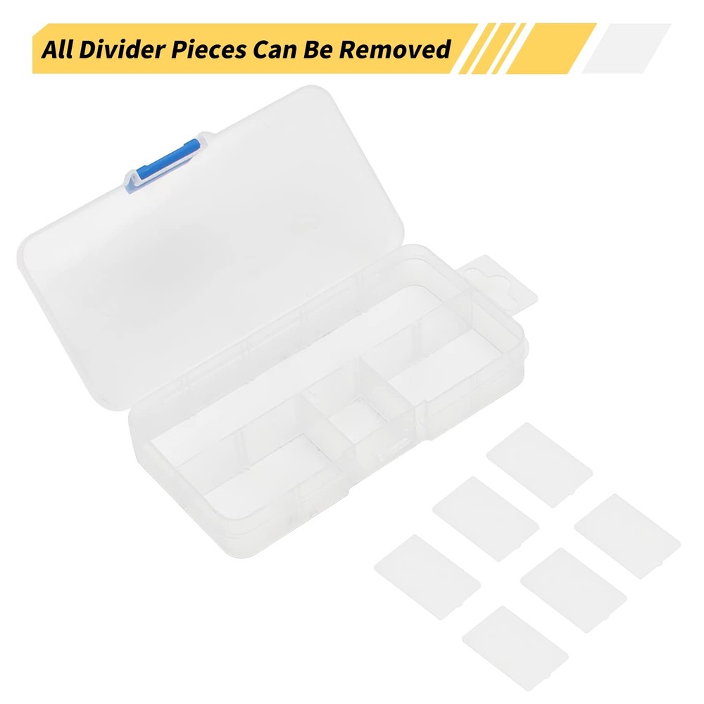 MroMax Small 10 Grids Clear Plastic Organizer Box 10 Grids, 1-Pack