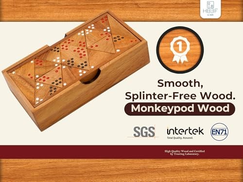 Wooden Triangular Dominoes Set Triangle Tile Game Strategy for Tridominoes