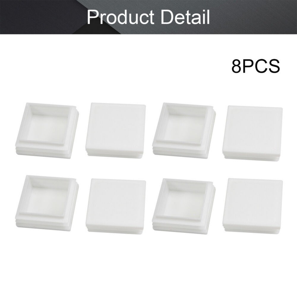 8/20Pcs Square Tube Hole Plug Plastic End Cap for Chair Table Glide Insert