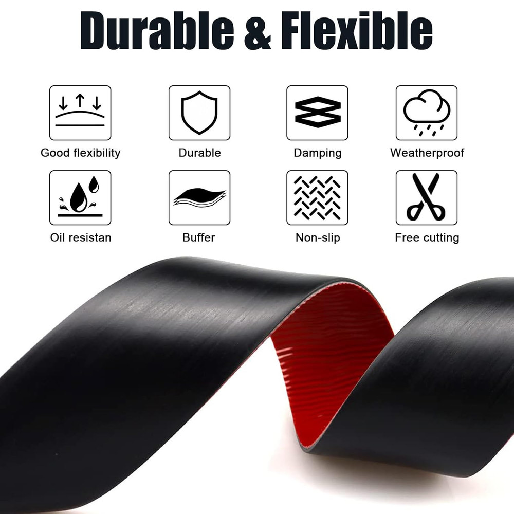 Neoprene Rubber Strips Self Adhesive Solid Rubber Sheets Rolls Strips for DIY...