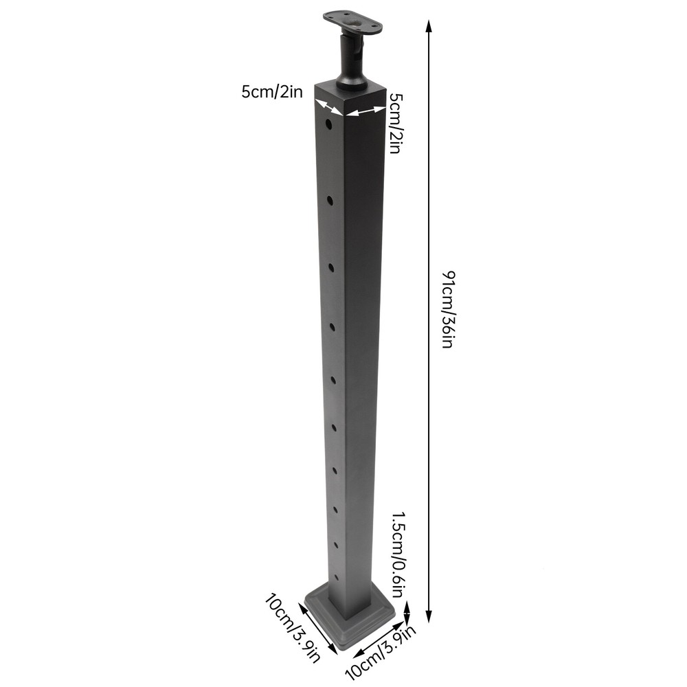 4PCS Cable Railing Posts Corner Post 36"x2"x2" Stainless Fence Posts Pre-drilled