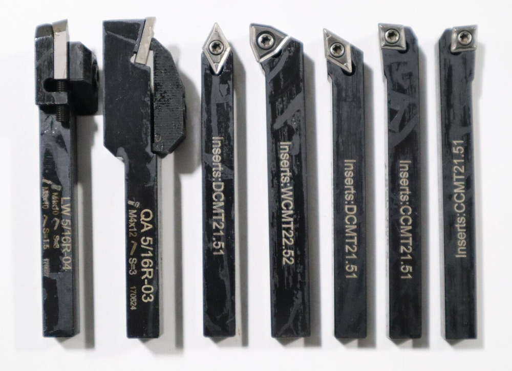 7 PC SET, 5/16" INDEXABLE TURNING TOOLS W/ CARBIDE INSERTS INSTALLED L188