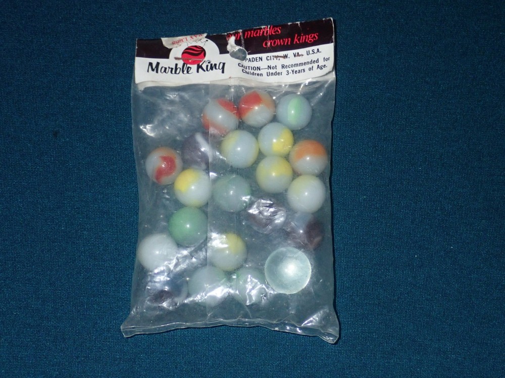 Vintage Marble King 20 Pack Marbles, Includes Shooter