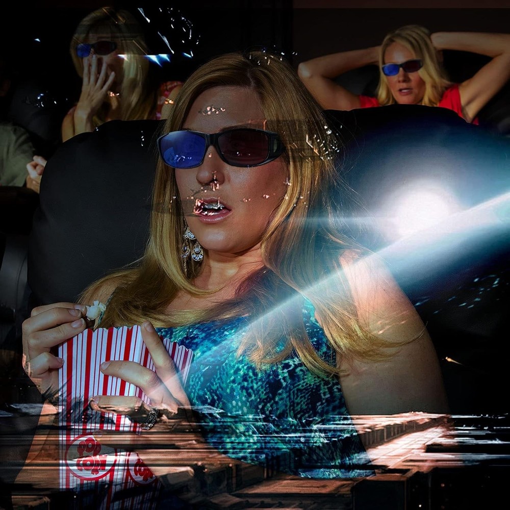 Durable Black Frame 3D Glasses - 2 Pieces Red Blue for an Immersive Experience