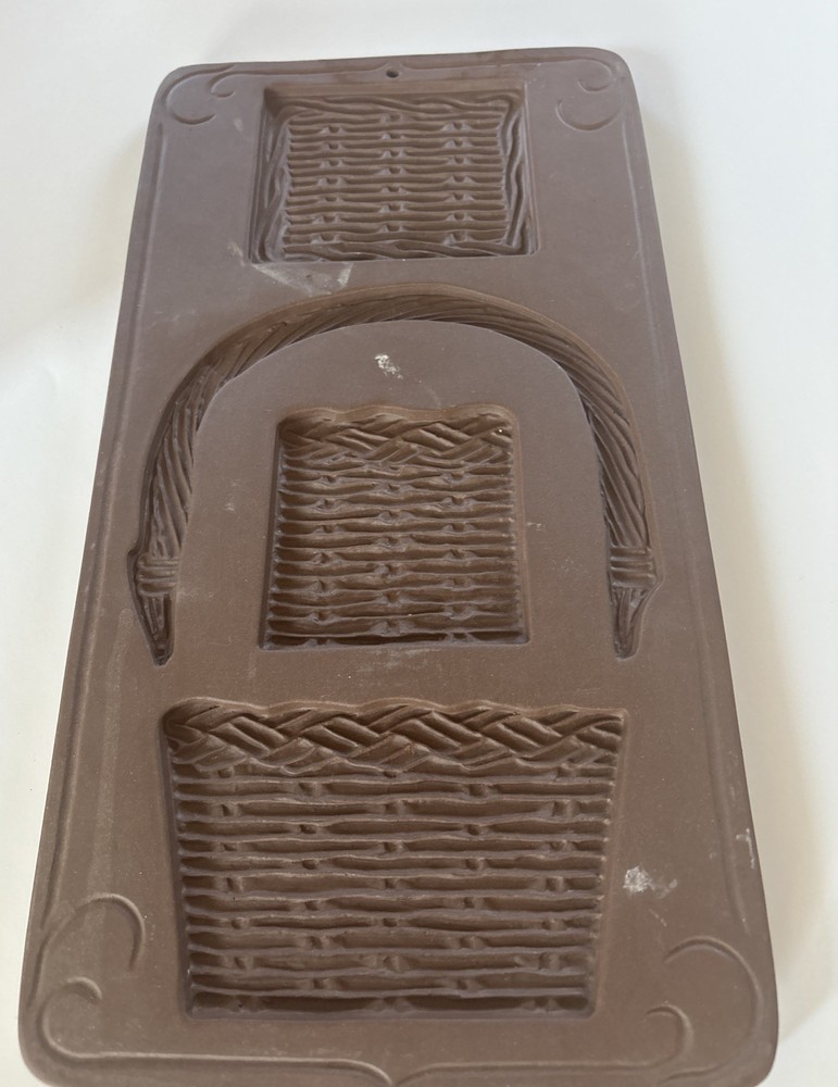 Vintage Hartstone Easter Cookie Press Mold Basket Earthware 1988