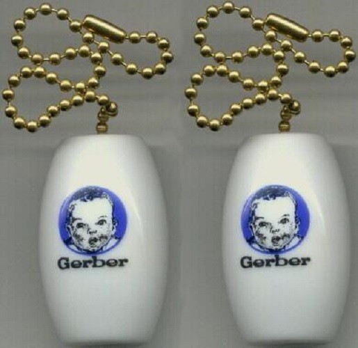 Set of 2 Gerber Baby Ceiling Light / Fan Pulls