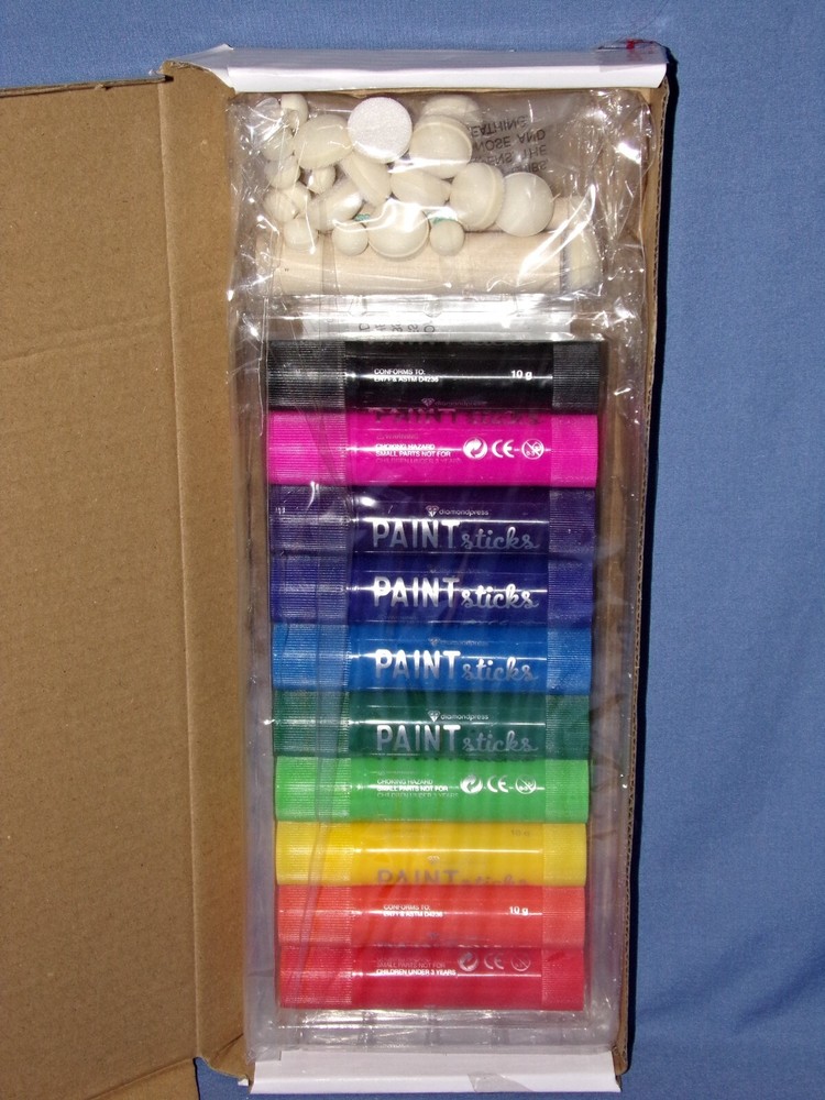 Diamond Press Paint Sticks Primary Colors Assorted Daubers & Instructions New