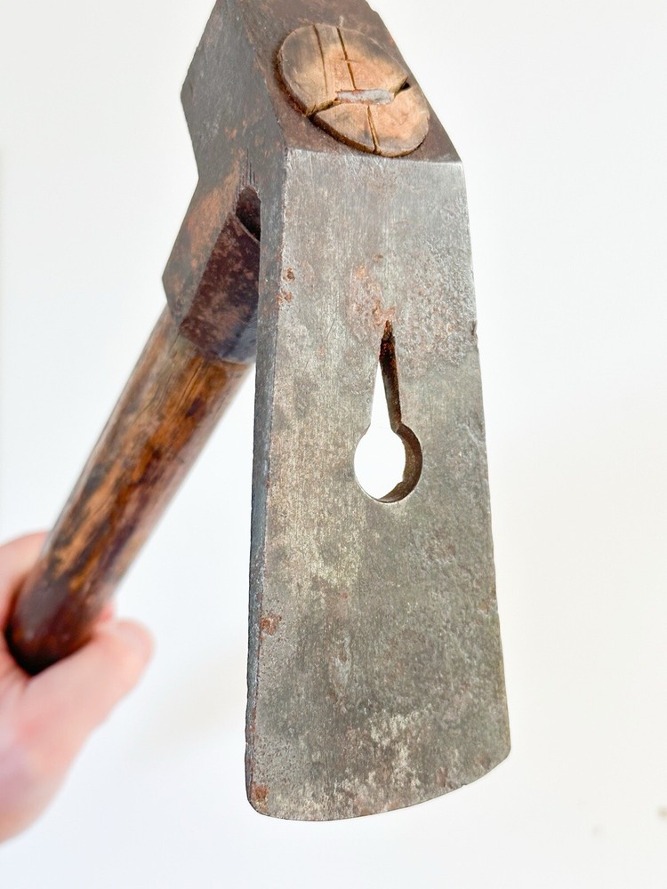Signed Primitive Woodworking Adze Axe Tool Hex 1lb 11oz Antique Unusual