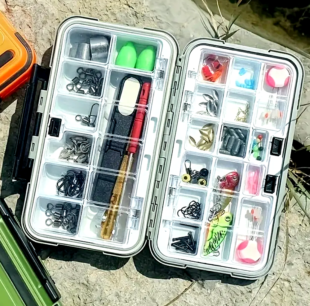 Fishing Tackle Box Lure Waterproof Compartments 2 Layer Storage Hard Case Hook
